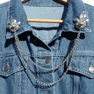 VINTAGE Collar Chain Lapel Pin Brooch